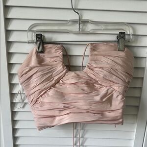 Zara Pink Ruched Crop Top